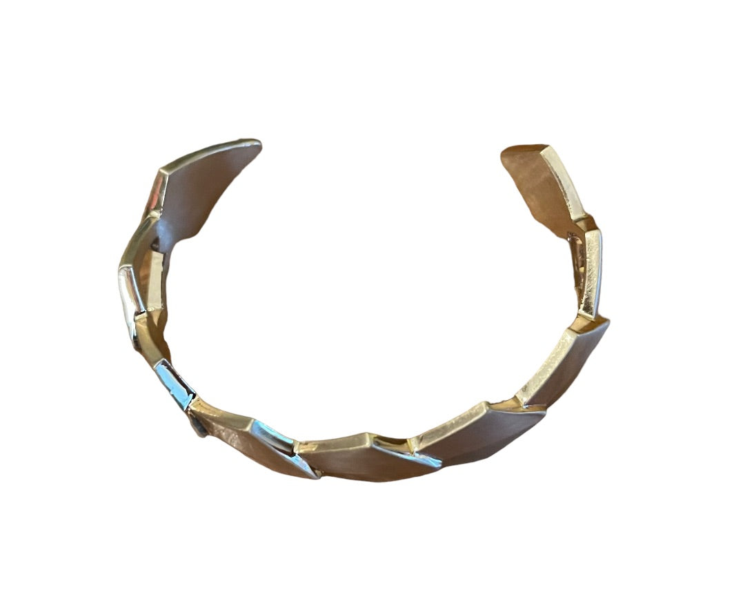 Jen Atkin Chloe & Isabel Layered Rhombus Brushed Goldtone Cuff Bracelet