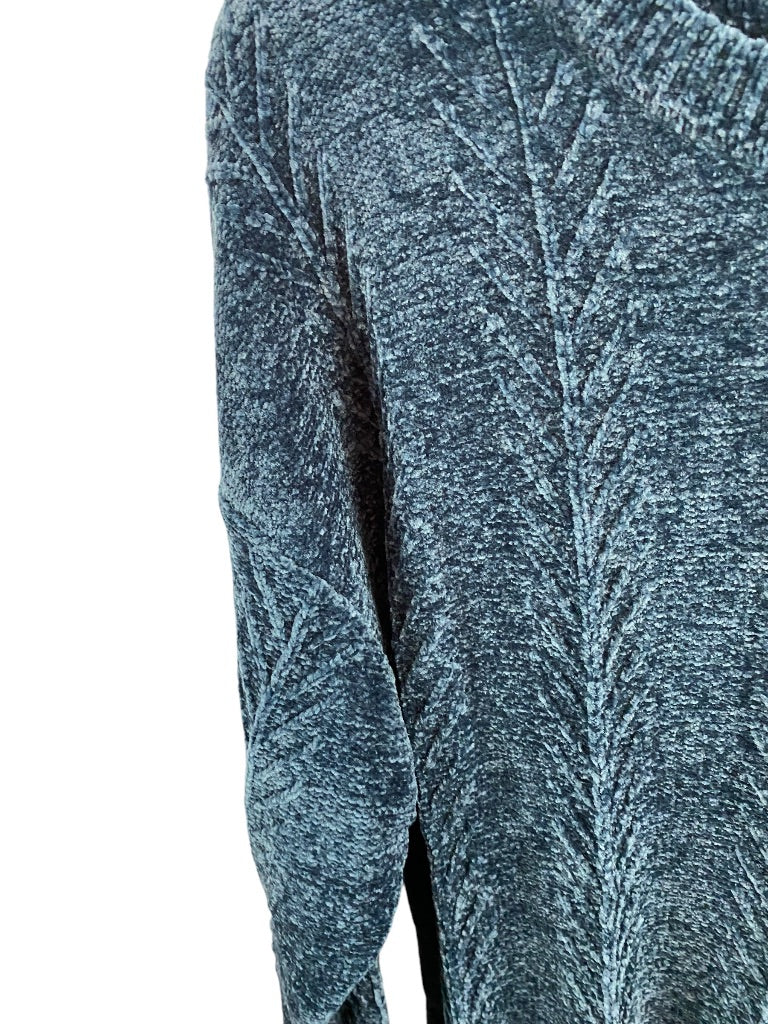 XXL Orvis Women's Teal New Chenille Pullover Cable Knit Sweater