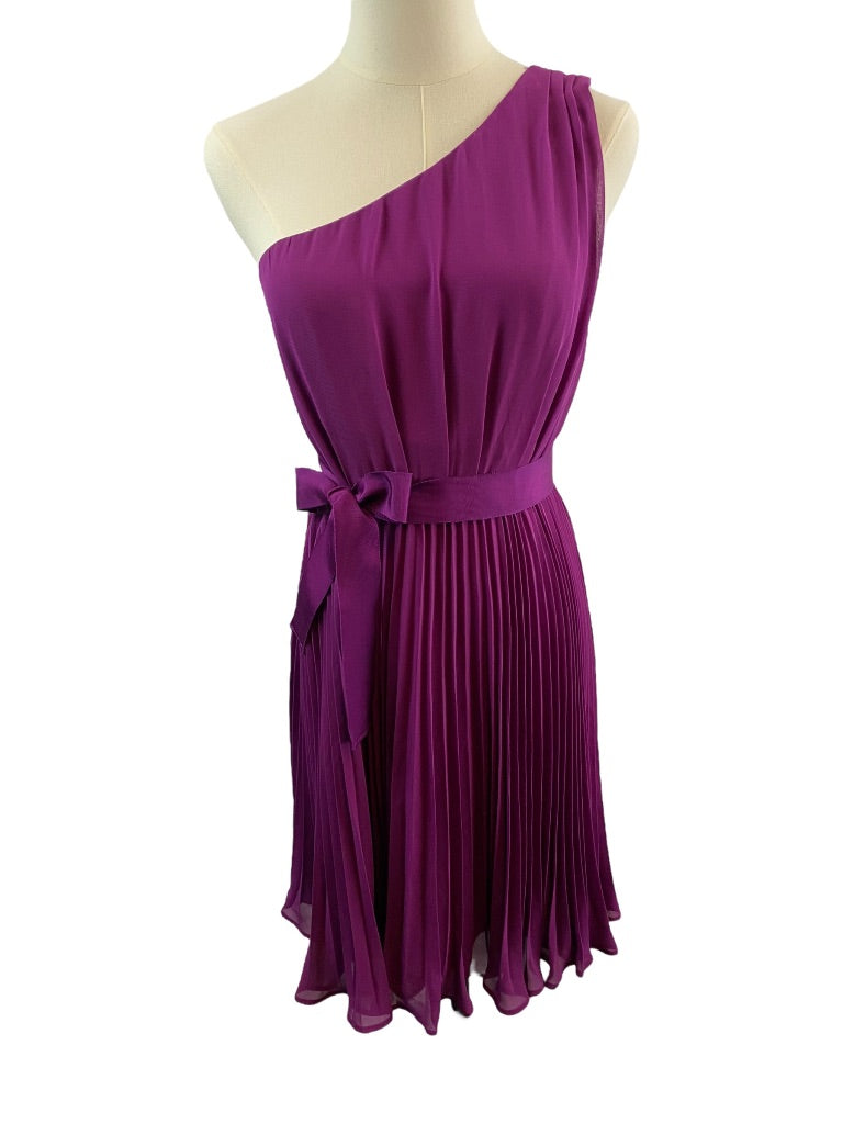 Size 2 The Limited Women's Purple Pleated One Shoulder Sleeveless Ribbon Belt