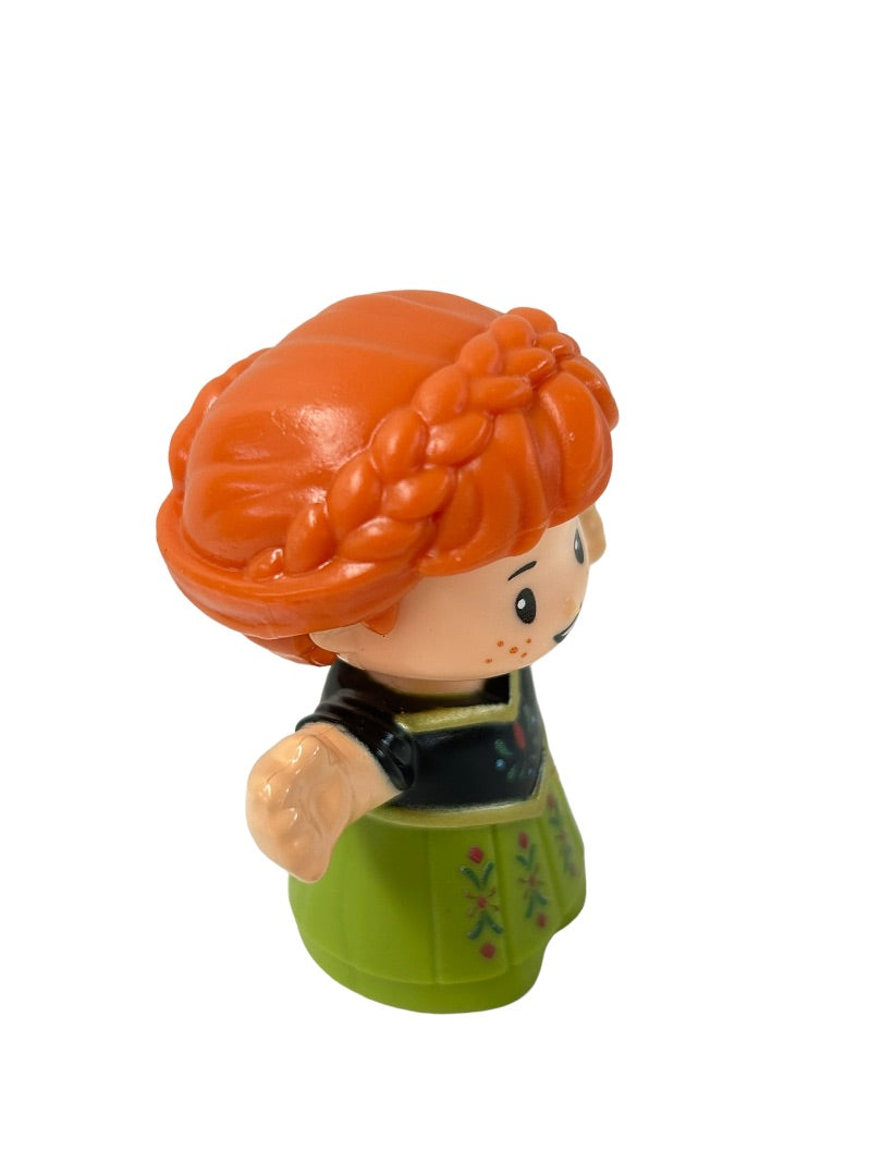 Frozen Anna Little People Fisher Price Figure Disney Green Black Dress 2.5"