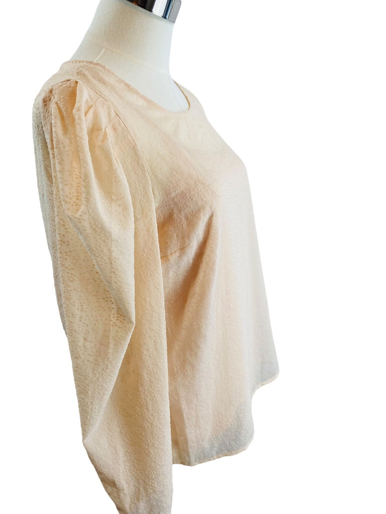 XS Lauren Conrad Women's Blush Pink Sheer Flocked Blouse and Camisole