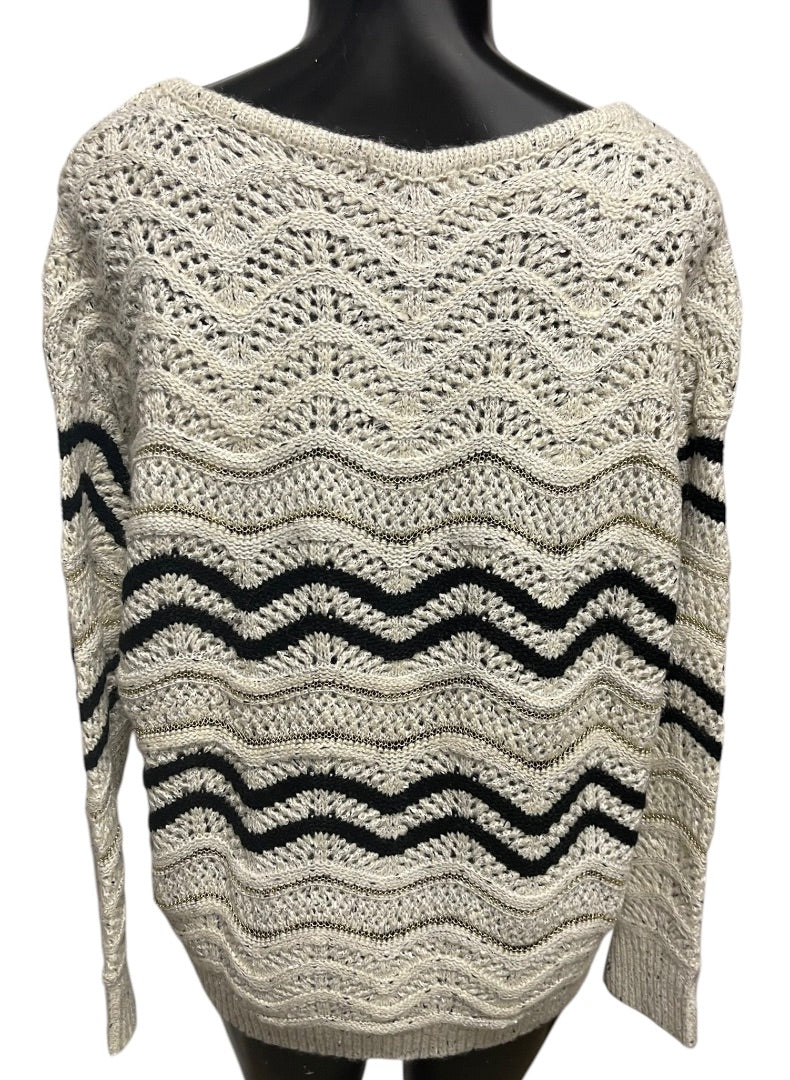 Large Skies Are Blue Loose Knit Womens Sweater Metallic