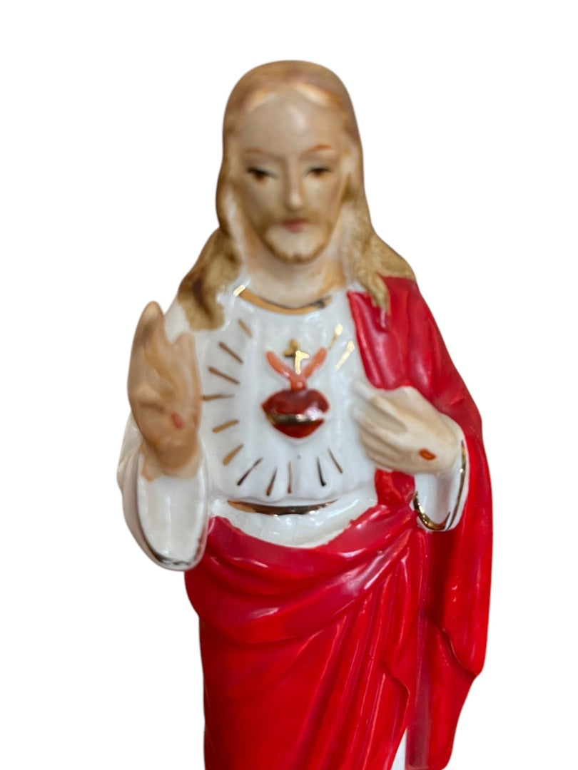 Vintage Sacred Heart of Jesus 6 Inch Figurine Ceramic