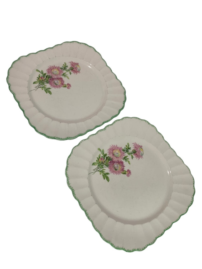 The Sebring Pottery Co Set of 2 Square Luncheon Plates 9.25 Inch