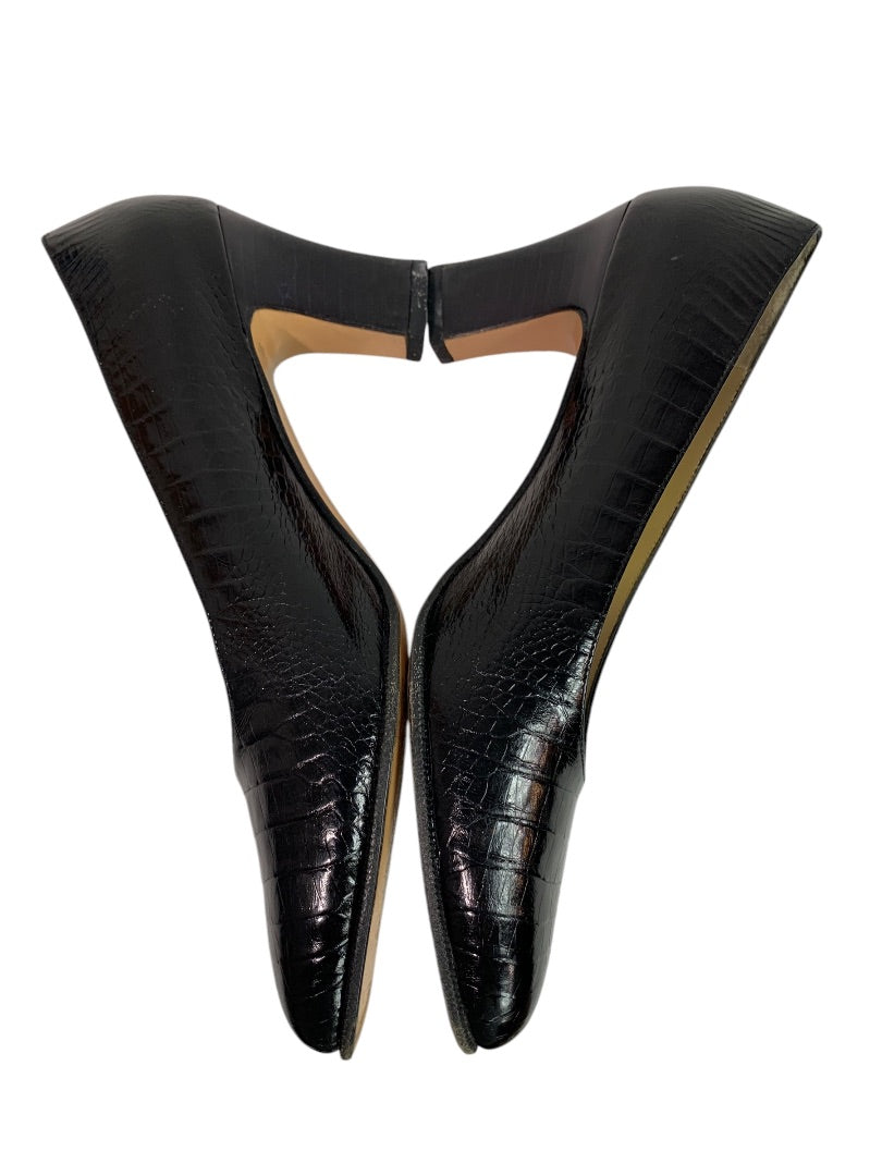 Size 8.5 Salvatore Ferragamo Womens Pumps Nilla Black Croc