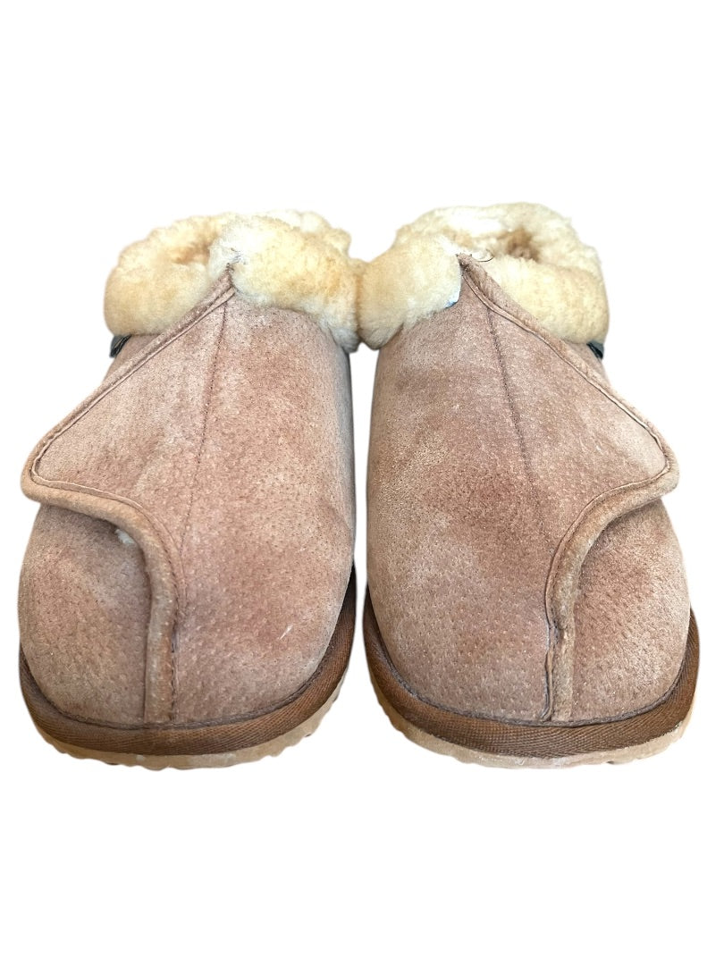 Size 11 (Mens 9) Cloud Nine Adjustable Wrap Sheepskin Slipper Brown Unisex