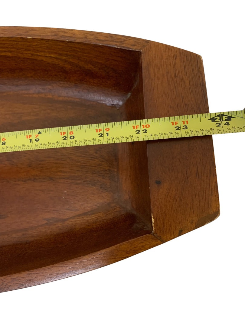 Large Wooden Trencher Bowl 24 Inches Long Farmhouse Decor