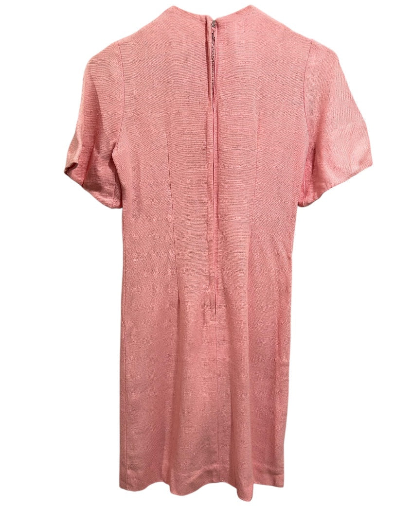 For JPs Only Womens Dress Pink Vintage Braided Front 60s Mod Style