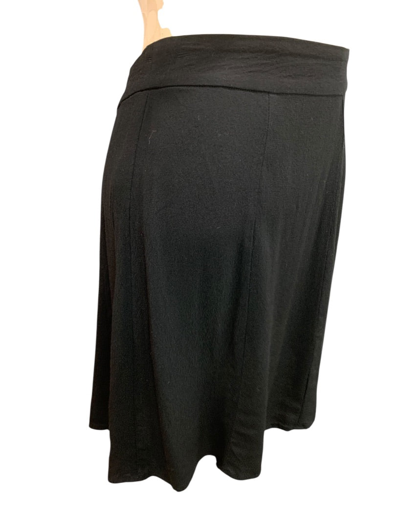 Size 4P Loft Petites Womens Black Lightweight Side Zip A-Line Skirt
