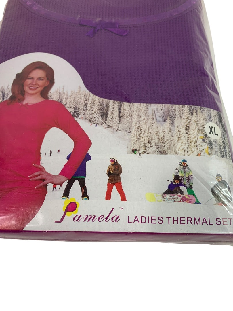 XL Pamela Ladies Thermal Set New Sealed 2 Piece Purple