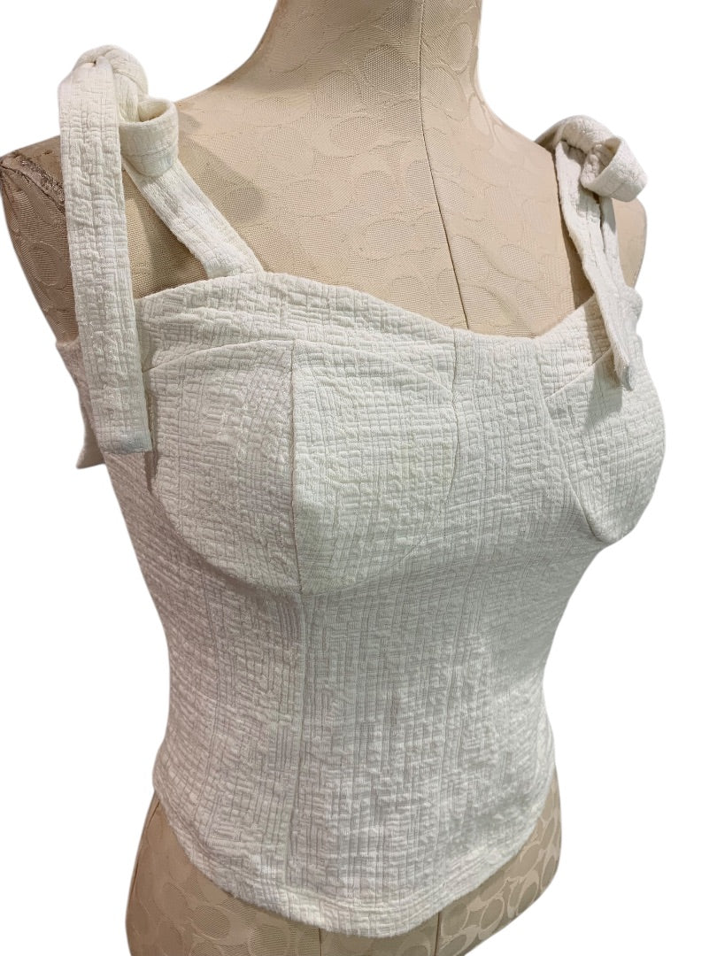 Small Maeve Anthropologie Womens Structured Tie Shoulder Tank Shirt