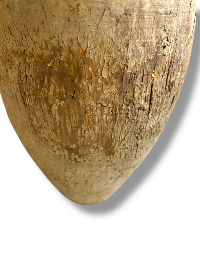 1950s Brunswick Balke Collender King Red Crown Bowling Pin 15.5" Turned Wood Chippy