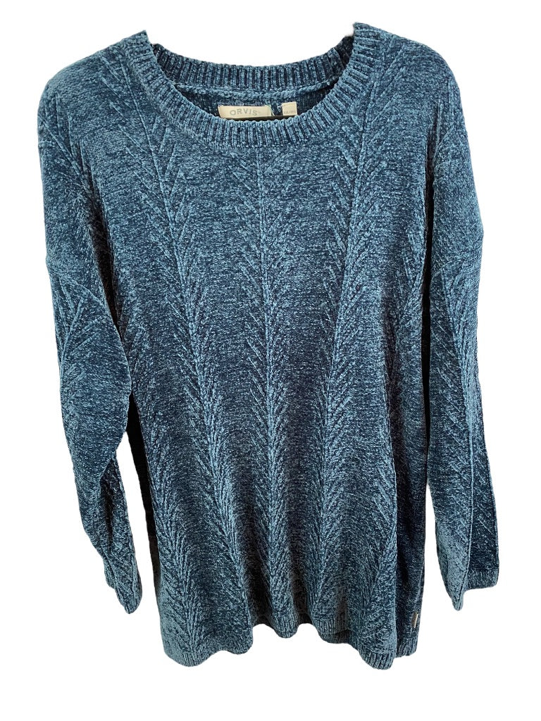 XXL Orvis Women's Teal New Chenille Pullover Cable Knit Sweater