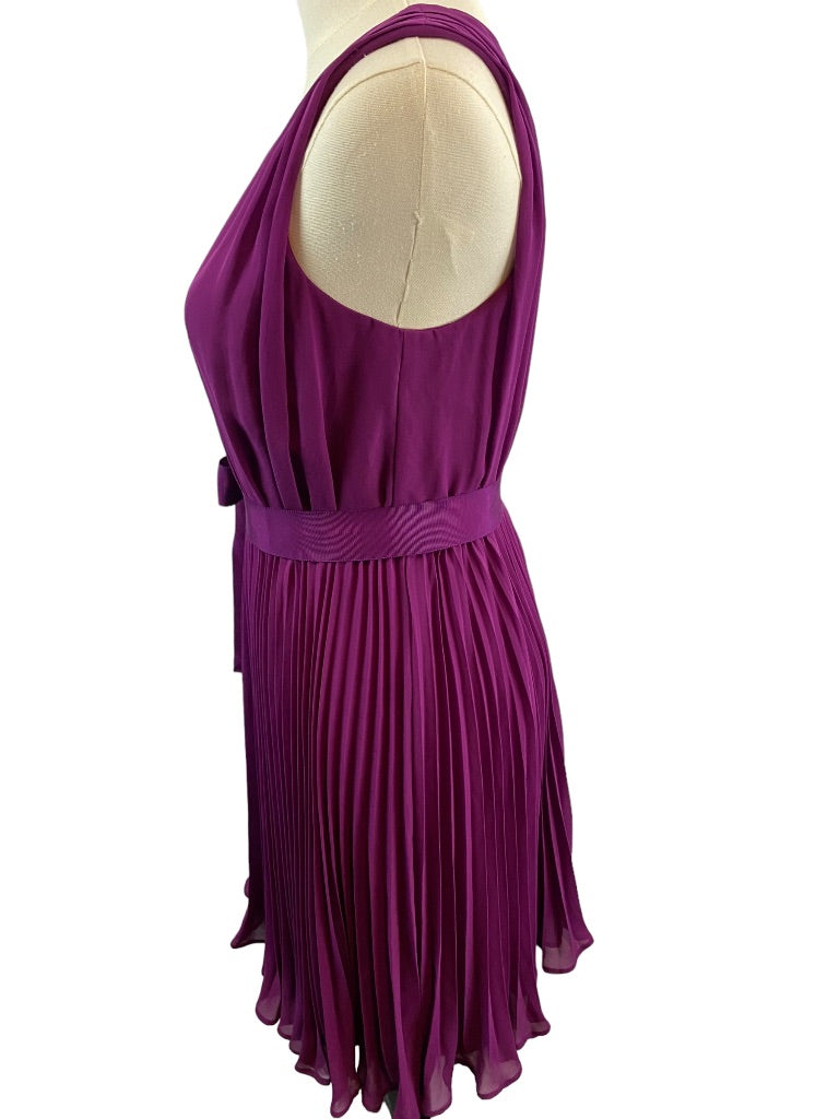 Size 2 The Limited Women's Purple Pleated One Shoulder Sleeveless Ribbon Belt