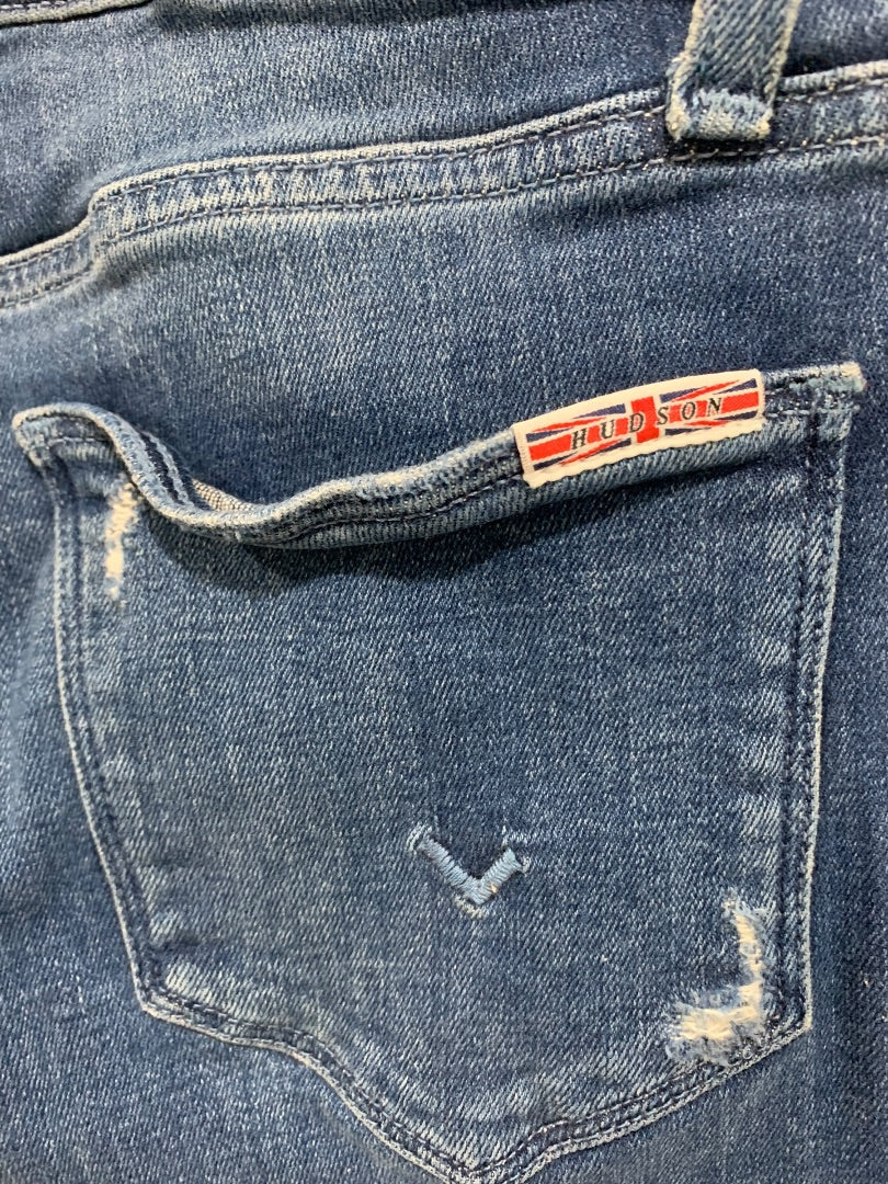 Size 24 Hudson Blair High Rise Straight Crop Jeans Stretch Denim