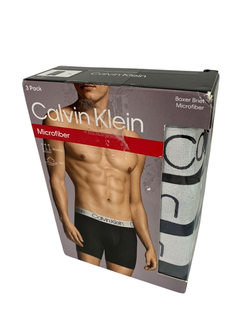 Medium Calvin Klein Mens New 3 Pack Boxer Briefs Microfiber