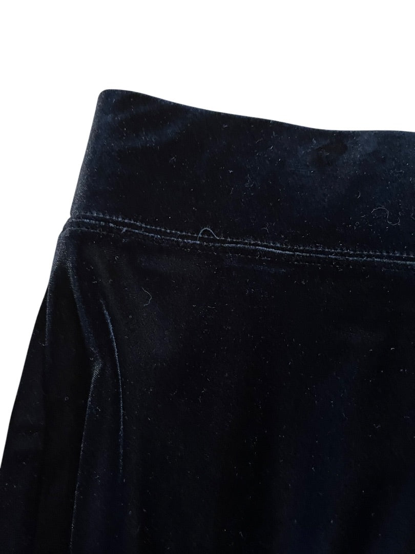 1XP Susan Graver Petite Elastic Waist Pants Black Velour Pull On