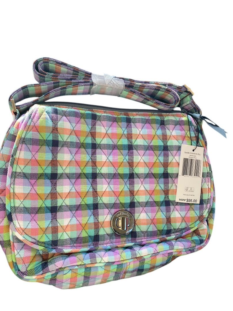 Vera Bradley Saddle Crossbody Bag Gingham Plaid New 29579-12611 Messenger