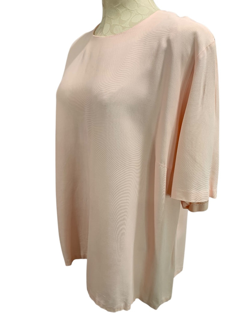 22W Ms Russ Womens 1980s Pink Blouse Shirt Short Sleeve Pullover