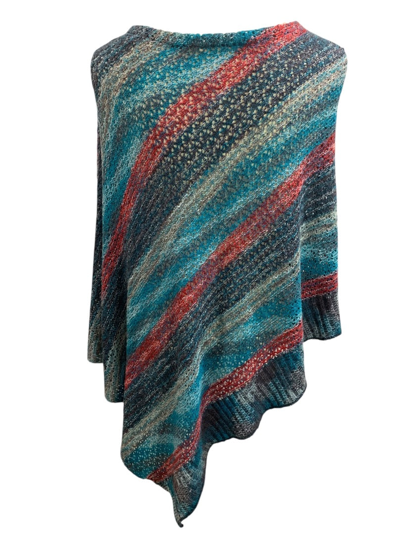 One Size Soft Surroundings Womens Loose Knit Poncho Sweater