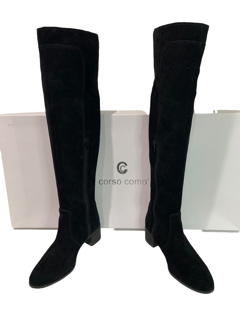 Size 6 Corso Como Womens Black Suede Over Knee Boots Loval
