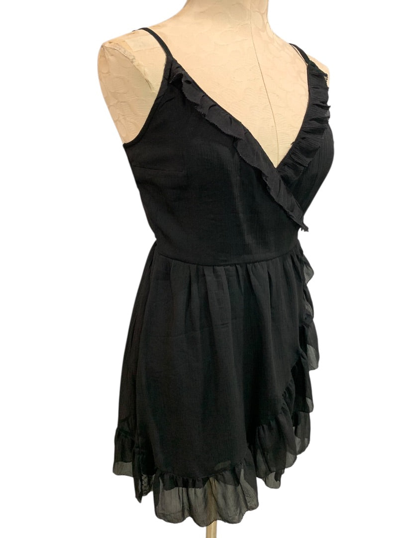 Small Abercrombie & Fitch Womens Black Wrap Dress Sleeveless