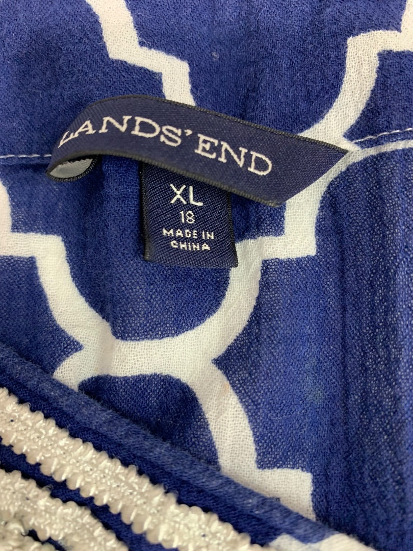 XL (18) Lands End Womens Sheer Shift Bathing Suit Cover Up Dress