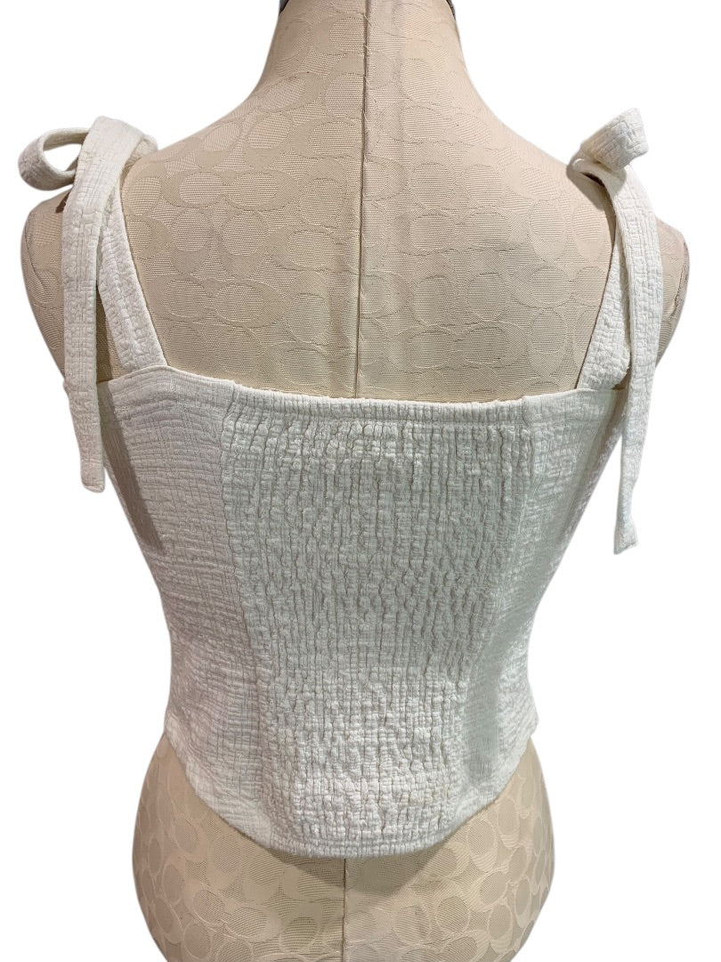 Small Maeve Anthropologie Womens Structured Tie Shoulder Tank Shirt