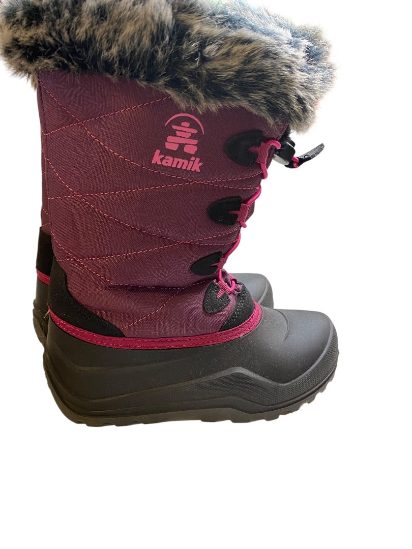 Size 3 Kamik Girls Snowgypsy Winter Boots Snow Purple Black