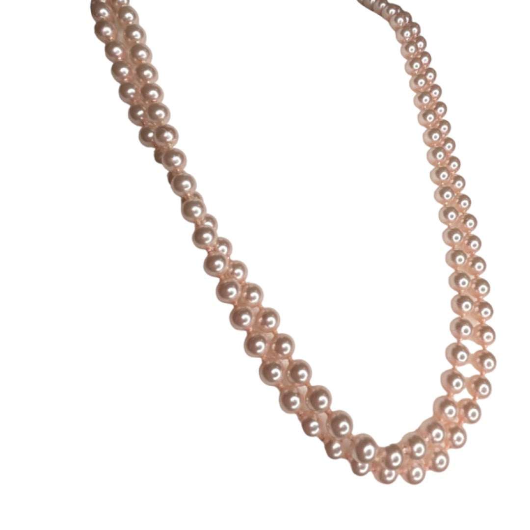 Light Pink Strand of Faux Pearls 54.5" Lobster Clasp