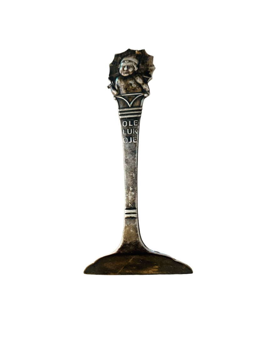 Hans Christian Andersen Fairy Tale Silver Food Pusher Ole Lukoje Sandman 1949