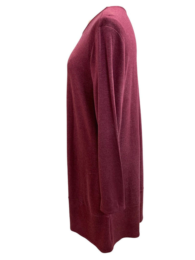XL PureJill J.Jill Midi Dress Luxe Tencel Soft Shift Long Sleeve Pockets