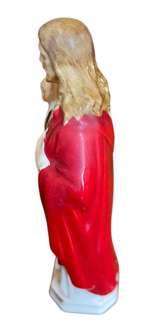 Vintage Sacred Heart of Jesus 6 Inch Figurine Ceramic