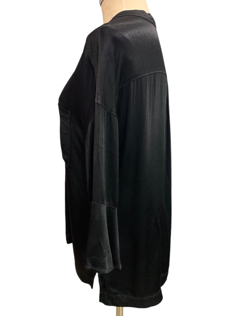 Small mododoc los angeles Black Button Up Shirt Womens Silky