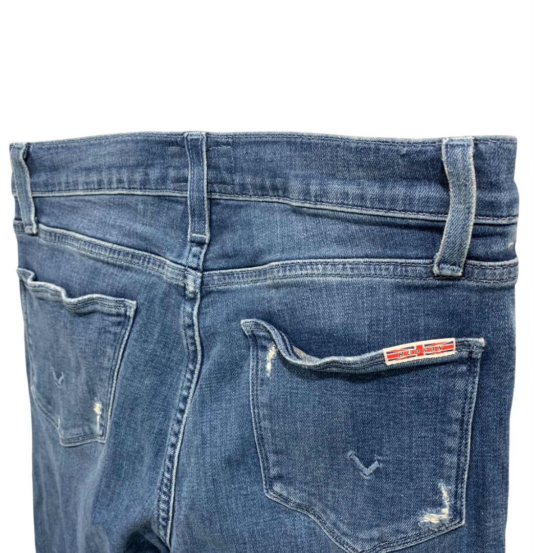 Size 24 Hudson Blair High Rise Straight Crop Jeans Stretch Denim