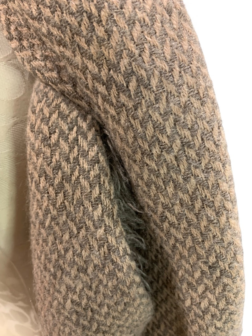 Simonetta Infinity Loop Scarf Fringed Gray Beige Winter