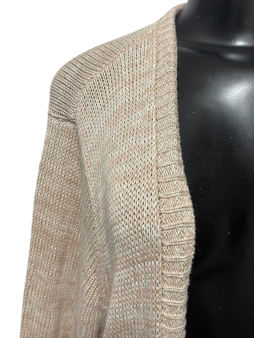 3X Torrid Open Long Sleeve Cardigan Womens Sweater Tan Marled Knit