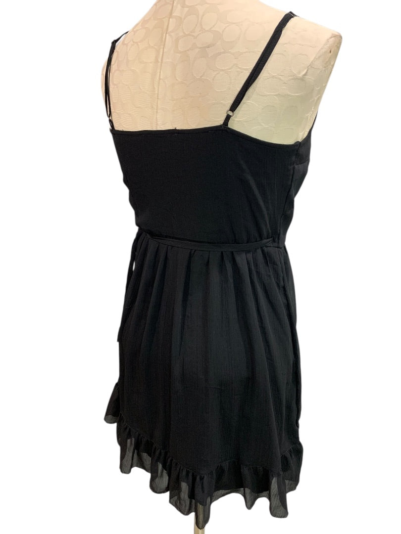 Small Abercrombie & Fitch Womens Black Wrap Dress Sleeveless