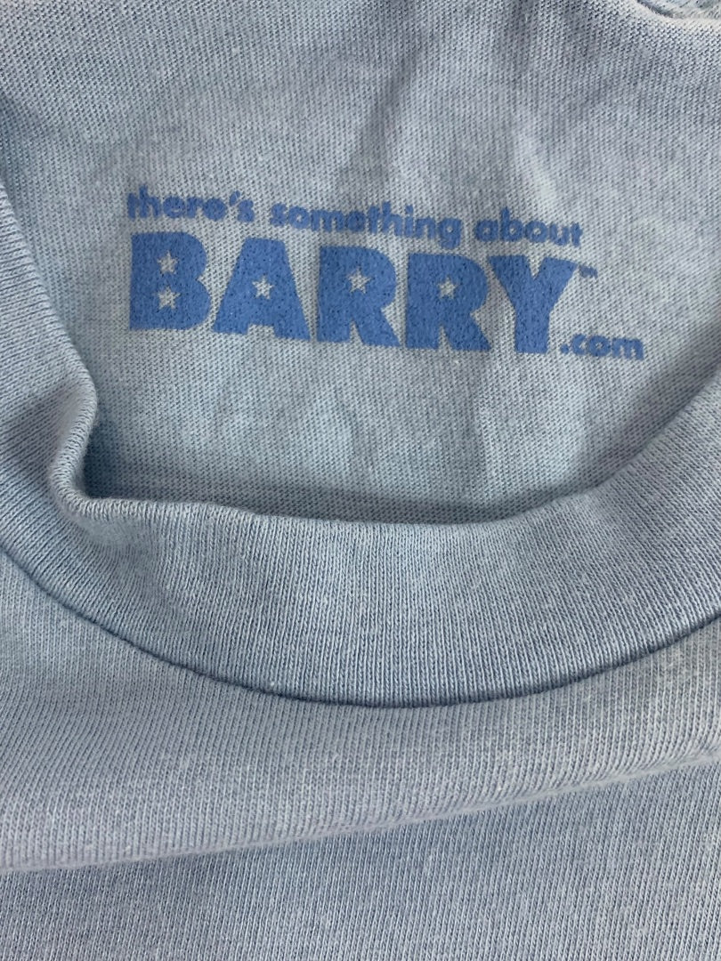 Small There is Something About Barry Obama 08 Tshirt Womens Blue