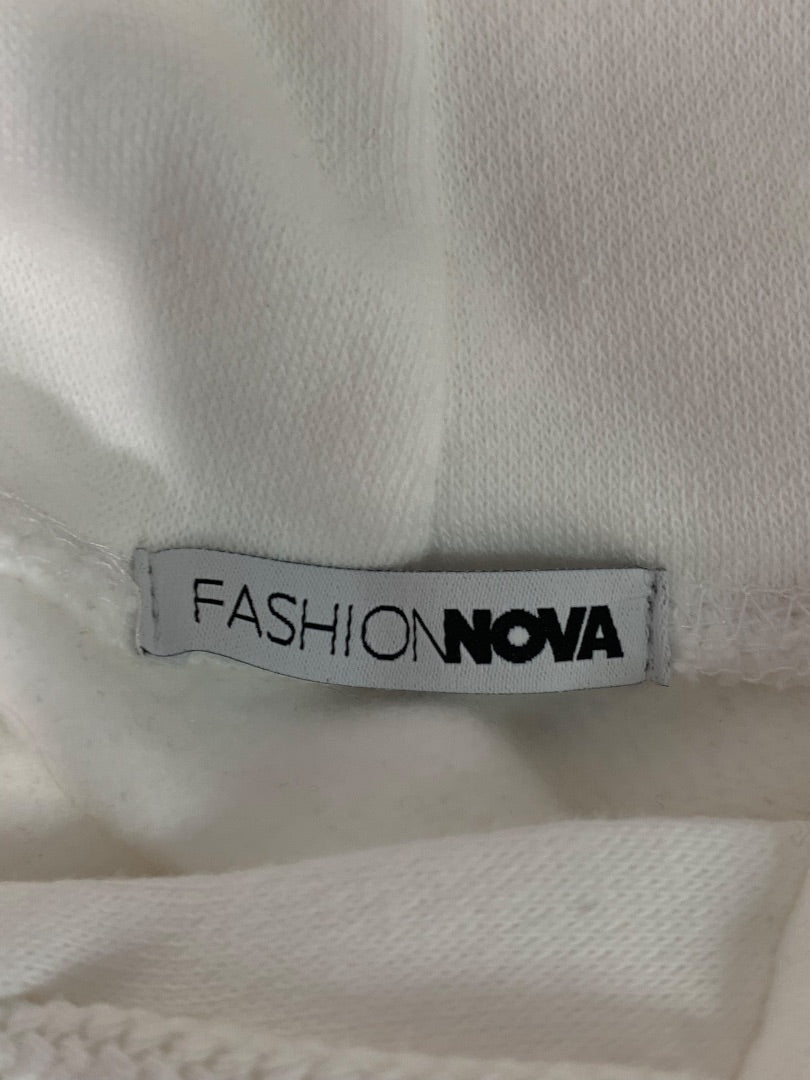 Medium Fashion Nova Womens Oversize Pullover Hoodie Sweatshirt White