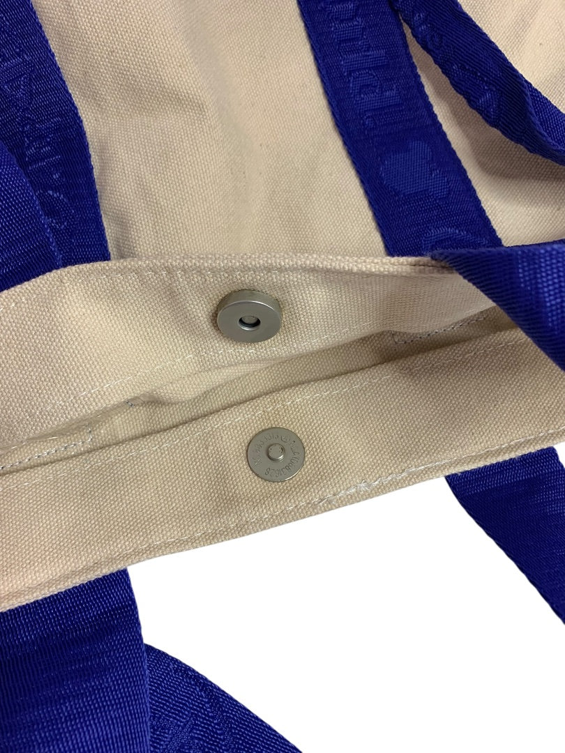 Walt Disney World Canvas Tote Blue Straps Pockets Magnetic Snap
