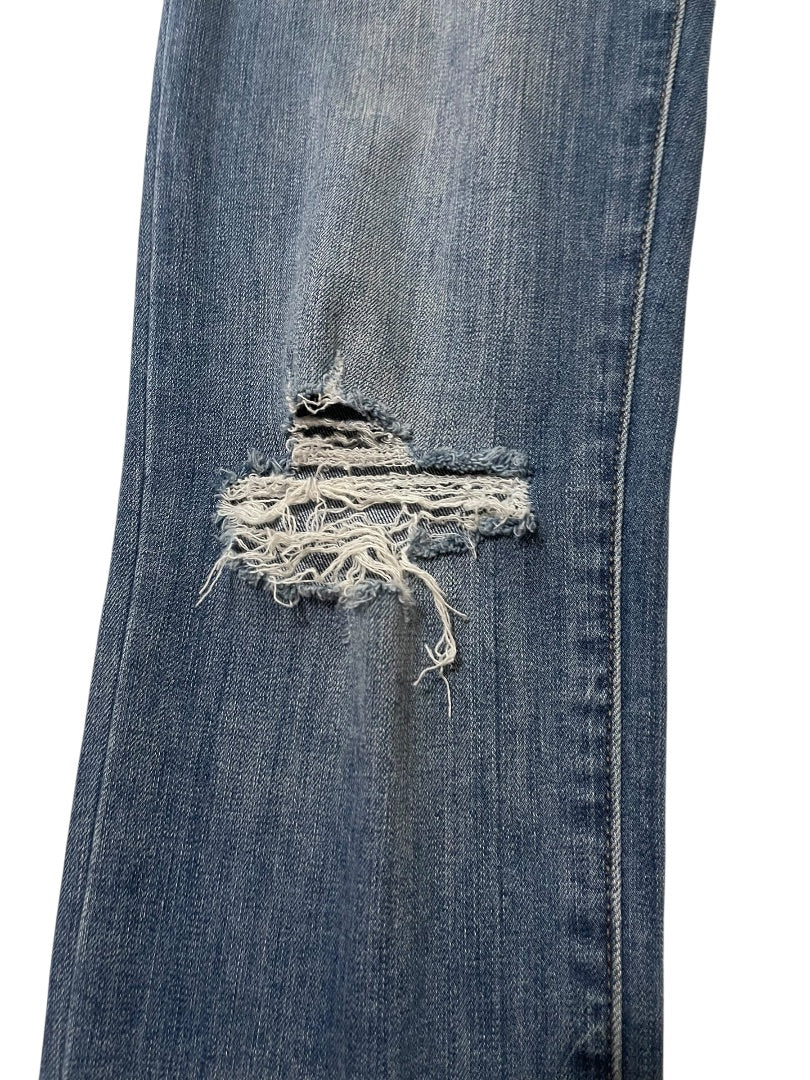 Size 24 Joe's Distressed Straight Leg Womens Jeans Blue Denim