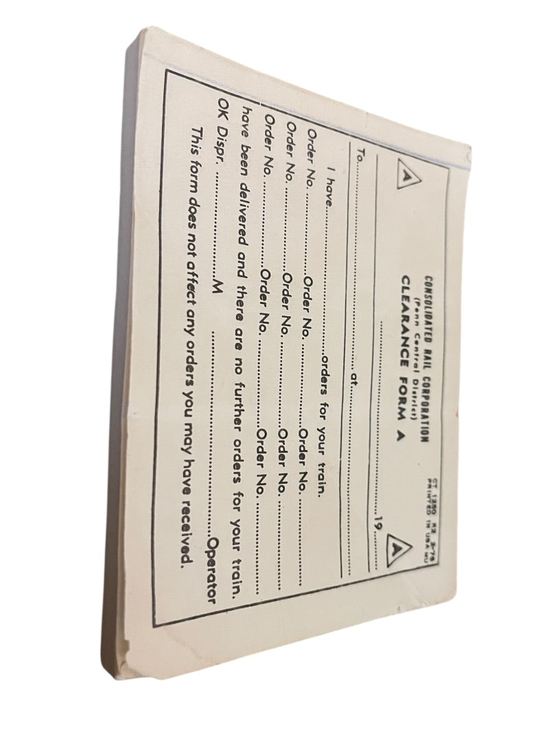 Consolidated Rail Corp Penn Central District Clearance Form A Pack
