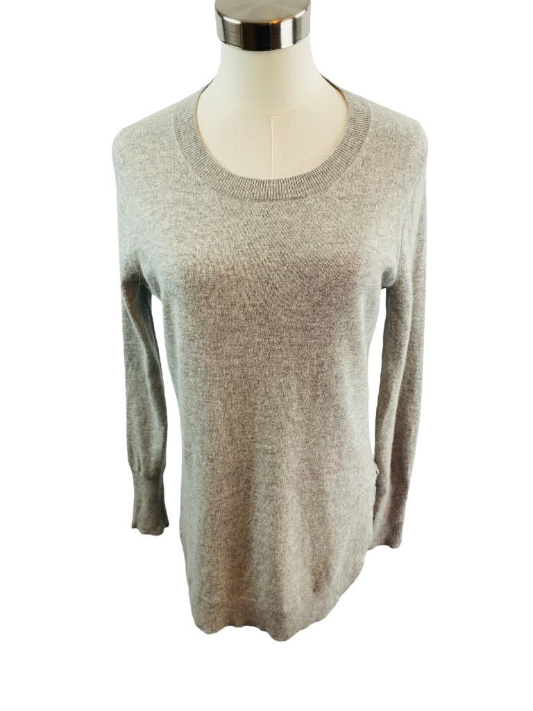 XS J.Crew Women's Wool Blend Tunic Sweater Gray Round Neck AC624