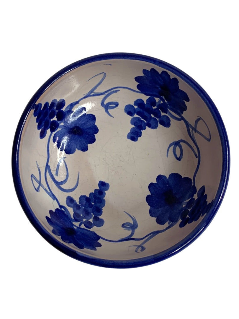 Vietri Italy Solimene Campagna Uve Small Fruit Bowl Blue