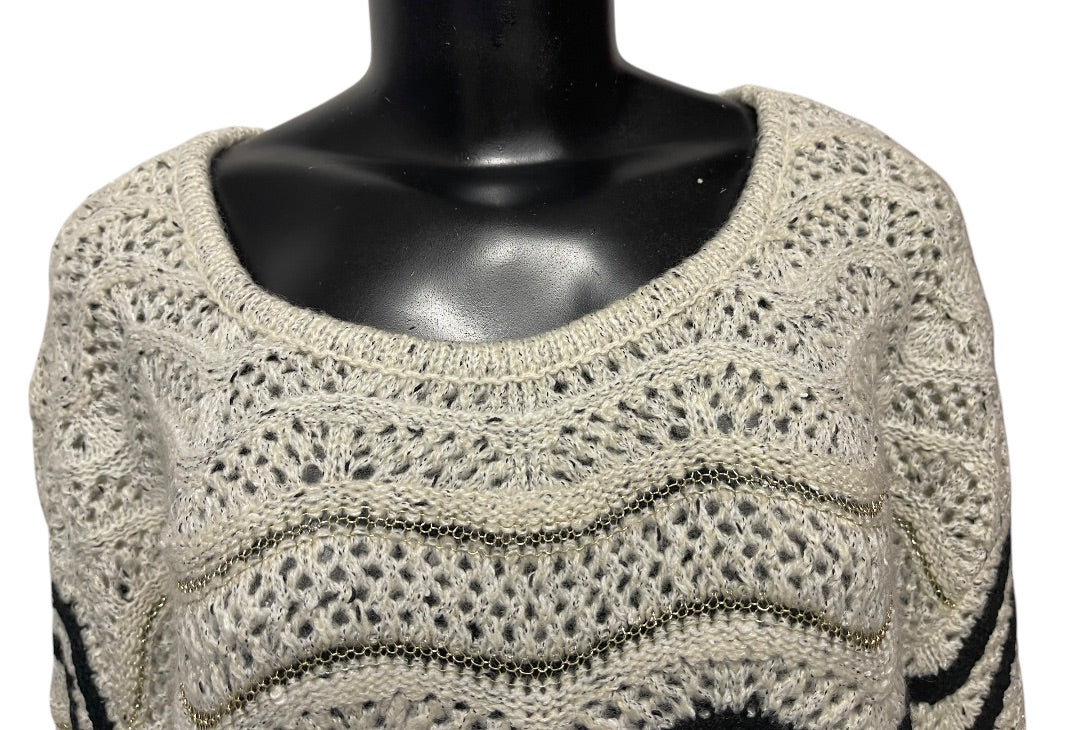 Large Skies Are Blue Loose Knit Womens Sweater Metallic