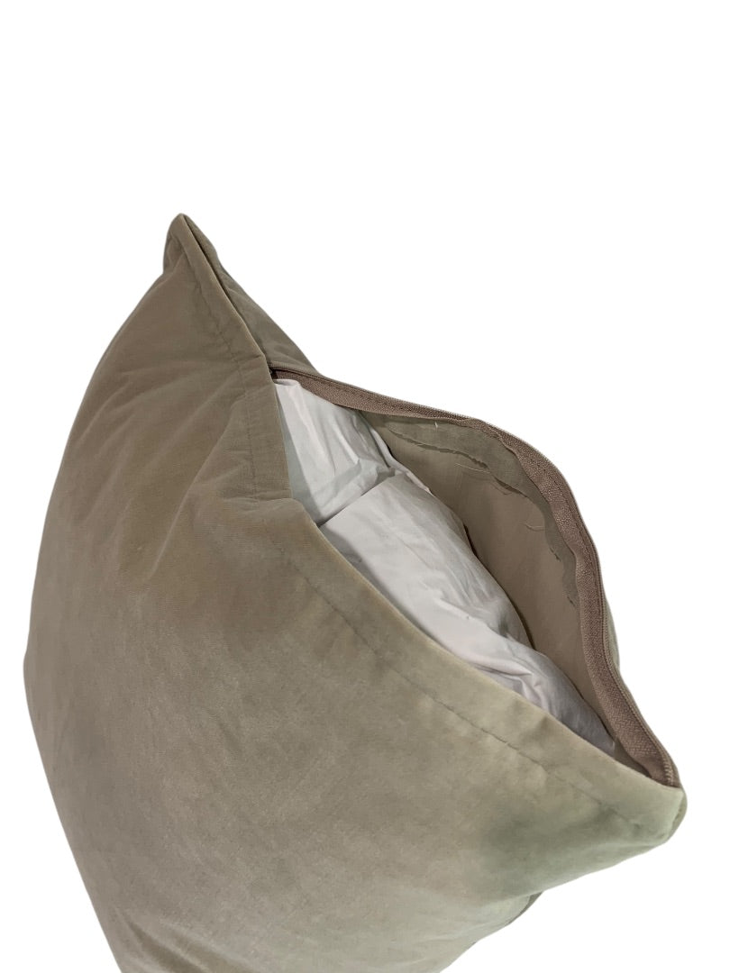 Throw Pillow Waterfowl Fill Accent 19 x 19 Inches Tan Velvet