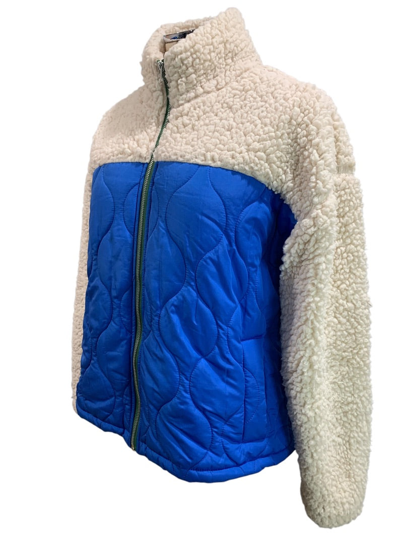 Small Thread & Supply Womens Blue Fleece Full Zip Jacket