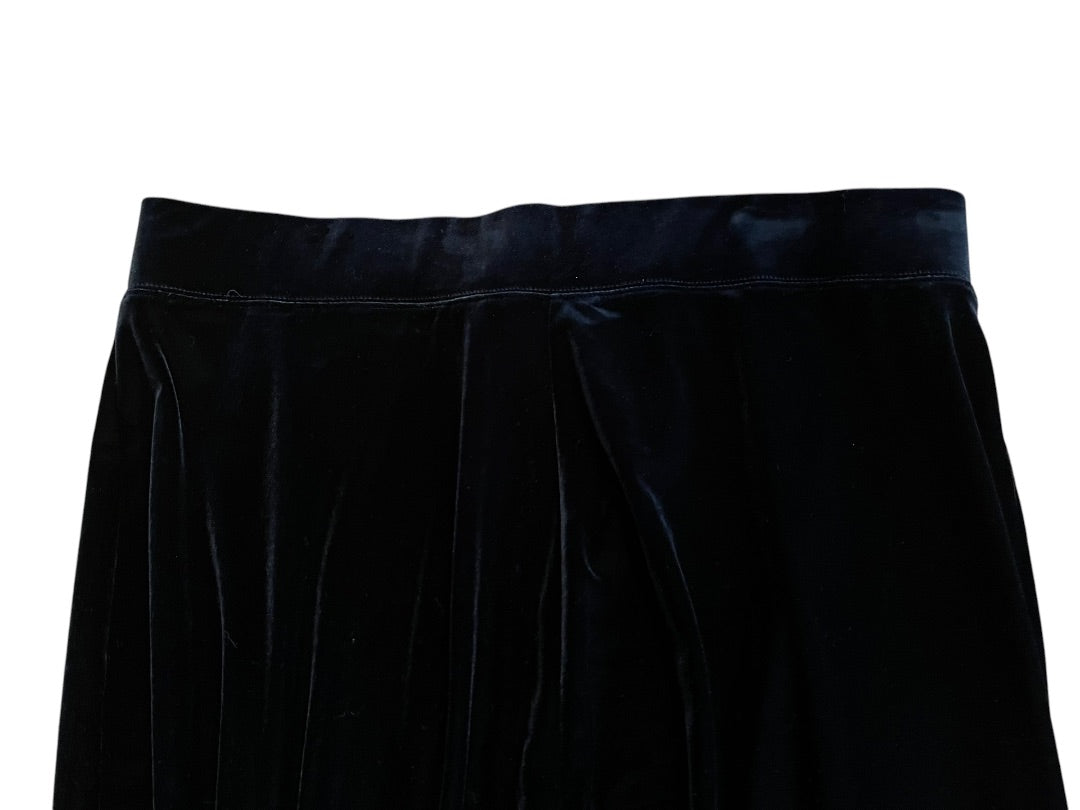 1XP Susan Graver Petite Elastic Waist Pants Black Velour Pull On