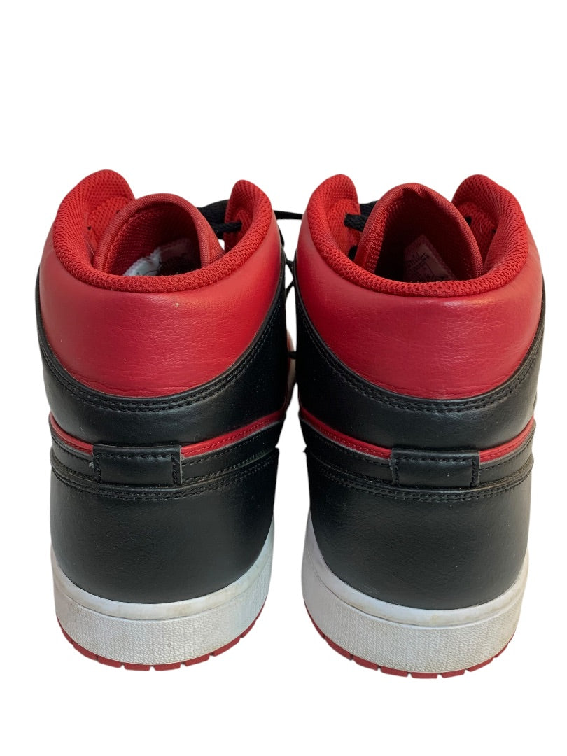 Size 13 Nike Air Jordan 1 Mid Reverse Bred Red Black Sneaker 2021 554724-660
